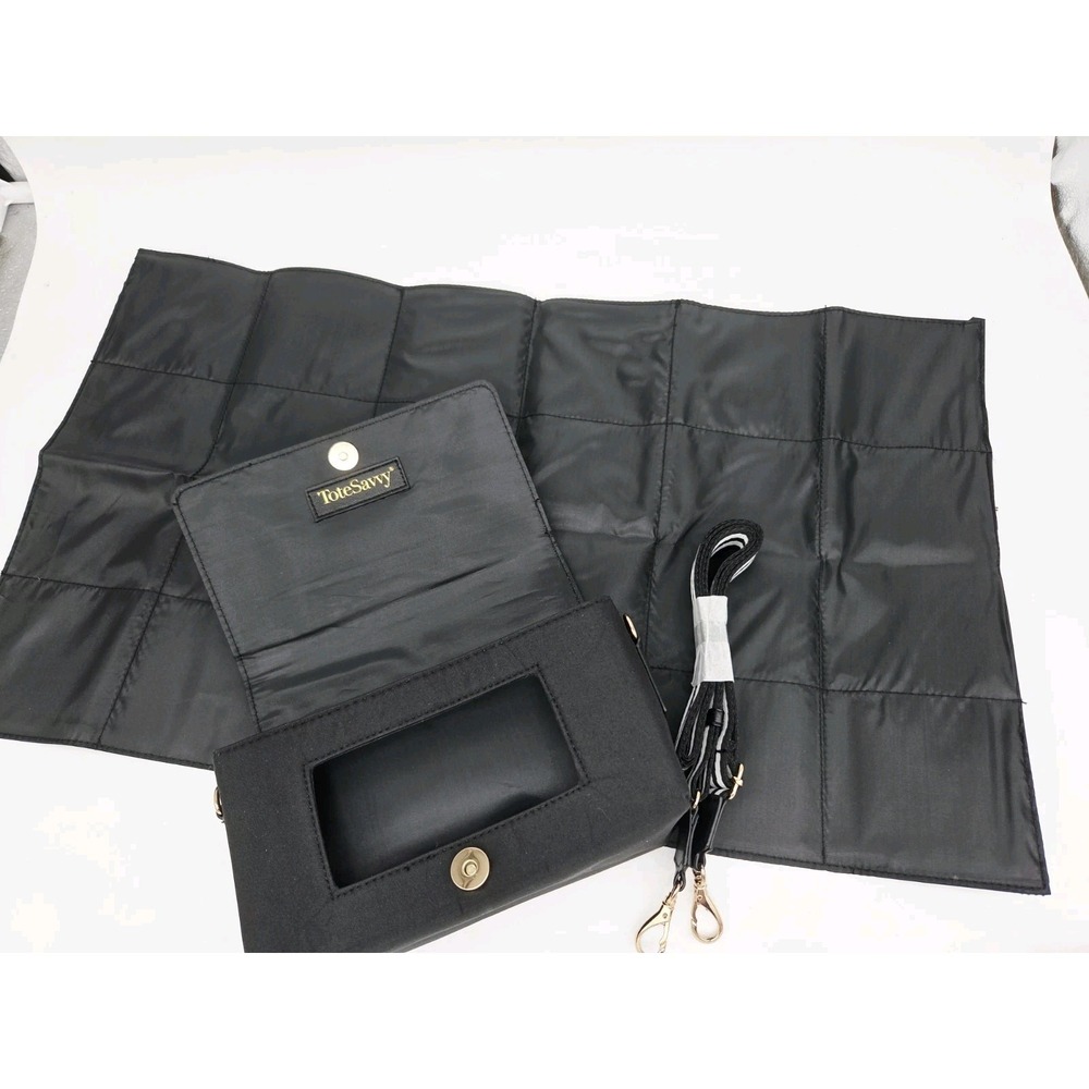 Tote Savvy Crossbody Mini Travel PARK Diaper Bag Pad‎ WIPES Holder Black  NEW